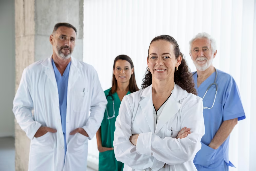 sociedade médica: grupo de médicos juntos